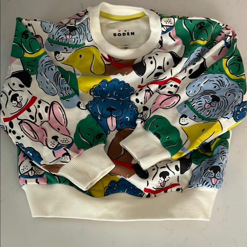 Boden kids Multicolor Dog Print Sweater size 4-5yr